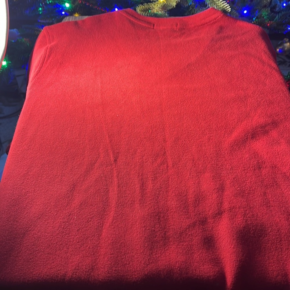Lands End Mens V Neck Sweater/Sweatshirt Color Red Size XL - Picture 3 of 3